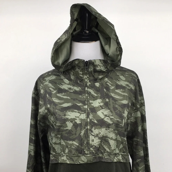 Under Armour Anorak Jacket Mens Large Artillery Green Wind Hooded‎ - Picture 3 of 16